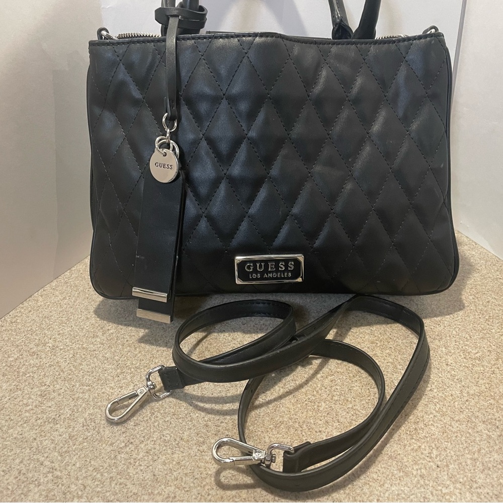 Guess Quilted Black Shoulder Bag - Picture 6 of 14